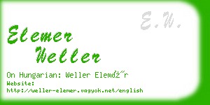 elemer weller business card